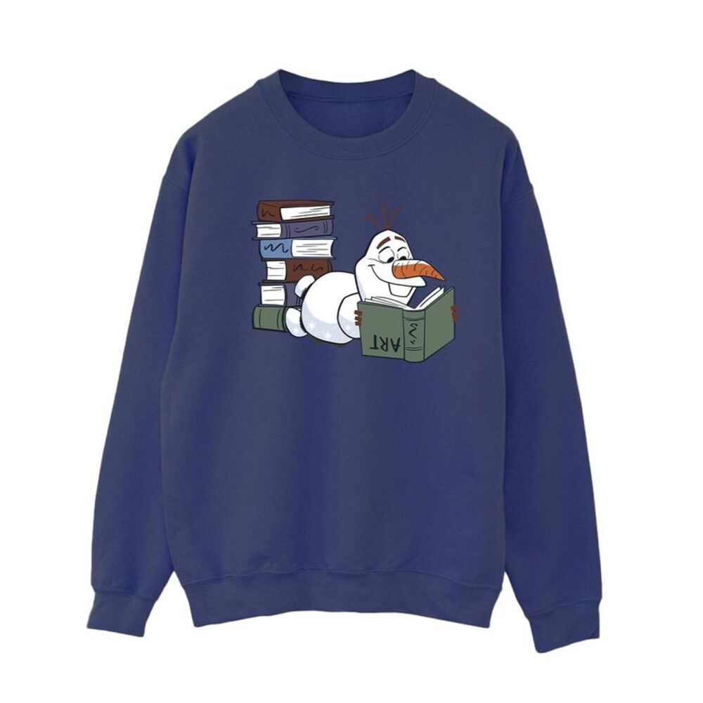 Frozen II Womens/Ladies Olaf Reading Sweatshirt / Navy Blue